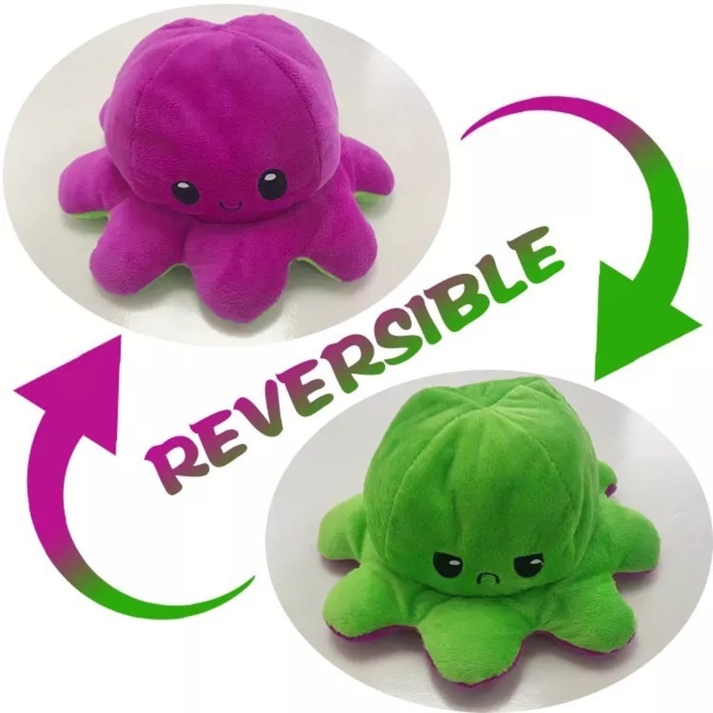 Purple and Green reversible mood octopus 🐙